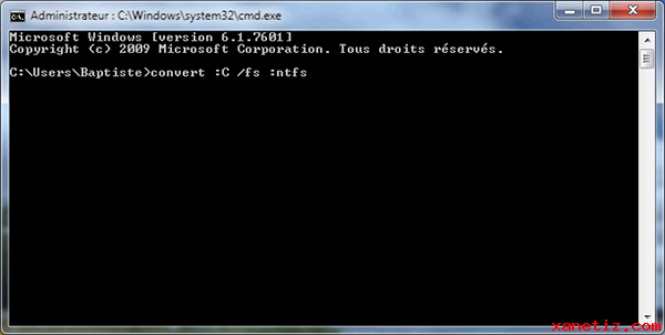 Convertir un disque dur FAT32 en NTFS