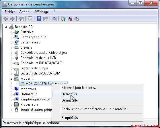Dsactiver les priphriques inutiles