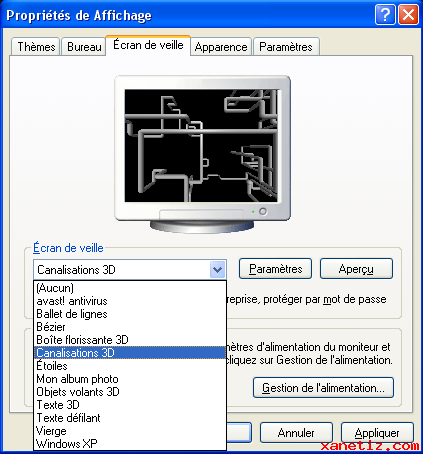 Installer un cran de veille sur Windows