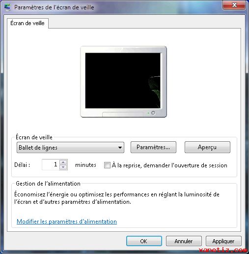 Installer un cran de veille sur Windows