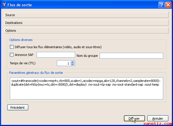 Diffuser en streaming avec VLC